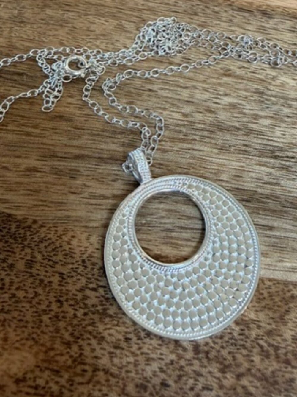 Anna Beck 925 Sterling Silver Dotted Removable Pendant/Chain - Picture 4 of 10